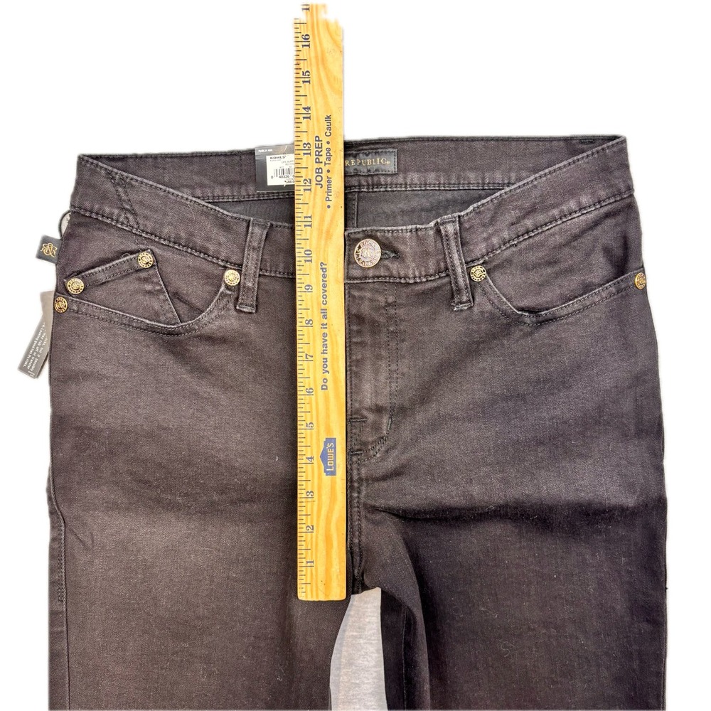 Rock & Republic Kendra Curvy Bootcut Jeans Black Mid Rise Womens 14M R011781 NWT - Picture 3 of 11